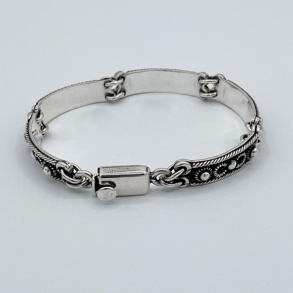 Vintage Sterling Silver 925 Mexico Link Bracelet - Picture 7 of 10